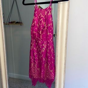 Pink/Nude Backless Floral Mini